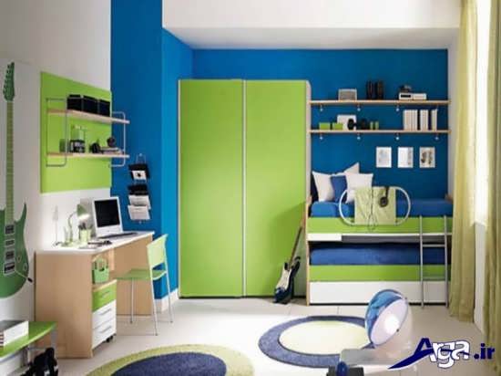دکوراسیون سبز آبی اتاق کودک