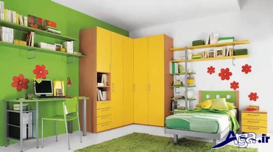دکوراسیون سبز و زرد اتاق کودک