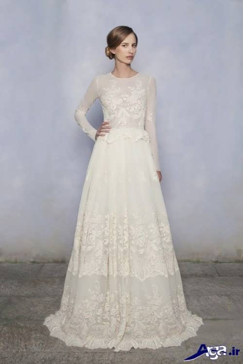 مدل لباس عروس آستین بلند جدید 