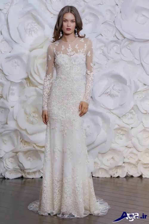 مدل لباس عروس آستین بلند زیبا و جذاب 