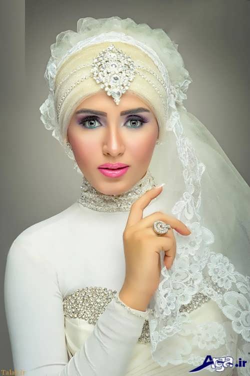 مدل حجاب کار شده و زیبا عروس 