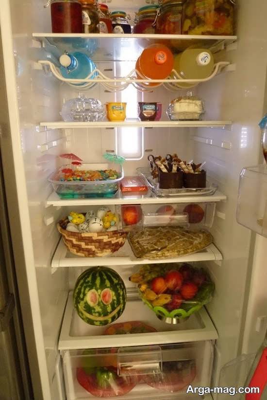 تزیین خوراکی های مختلف برای یخچال عروس 