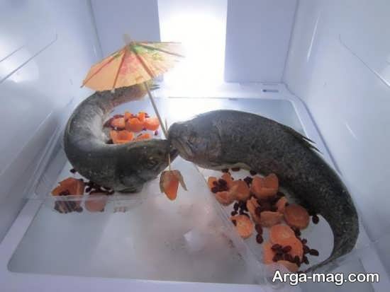 تزیین ماهی برای یخچال عروس 
