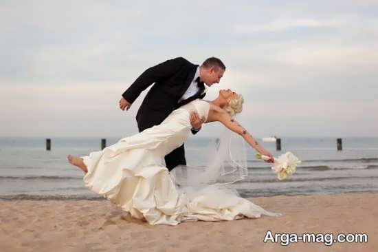 عکس عروس و داماد در ساحل