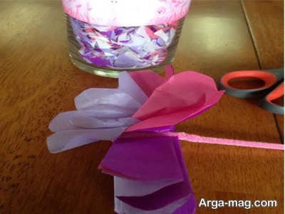 آموزش ساختن گل با کمک دستمال کاغذی 