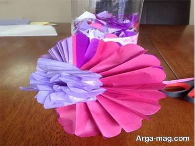 ساخت گل های زیبا با دستمال کاغذی 