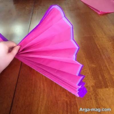 روش ساخت آسان گل با کمک دستمال کاغذی 