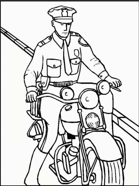 نقاشی پلیس موتور سوار 