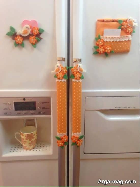 مدل دستگیره گلدار برای تزیین درب یخچال 