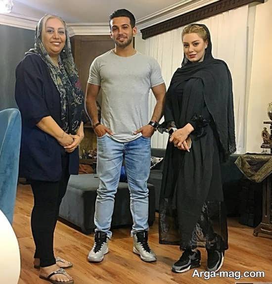 سحر قریشی در کنار محمدرضا حسنی و مادرش