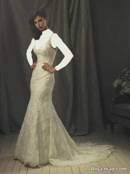 مدل لباس عروس دانتل بلند 