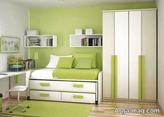 اتاق خواب مدرن به رنگ سبز