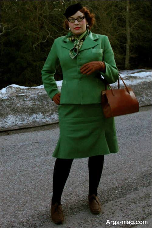 مدل کت و دامن سبز زنانه 