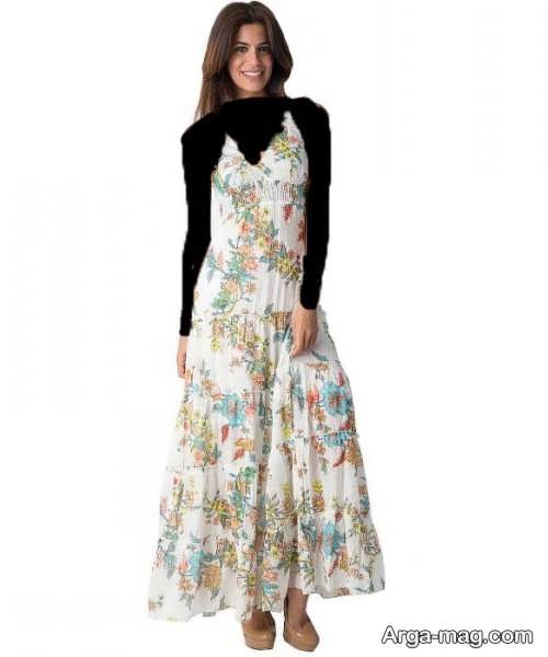 مدل لباس مجلسی با پارچه گلدار 