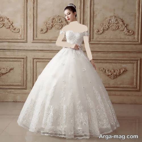 مدل لباس عروس دامن پفی دار 