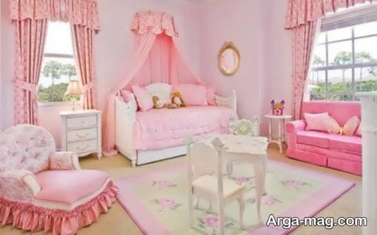 دکوراسیون جدید اتاق خواب نوزاد دختر با ترکیب رنگ صورتی و سفید