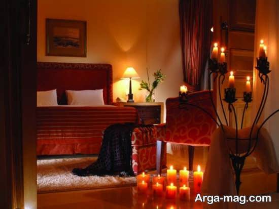 تزیین زیبا و جالب اتاق خواب با شمع 