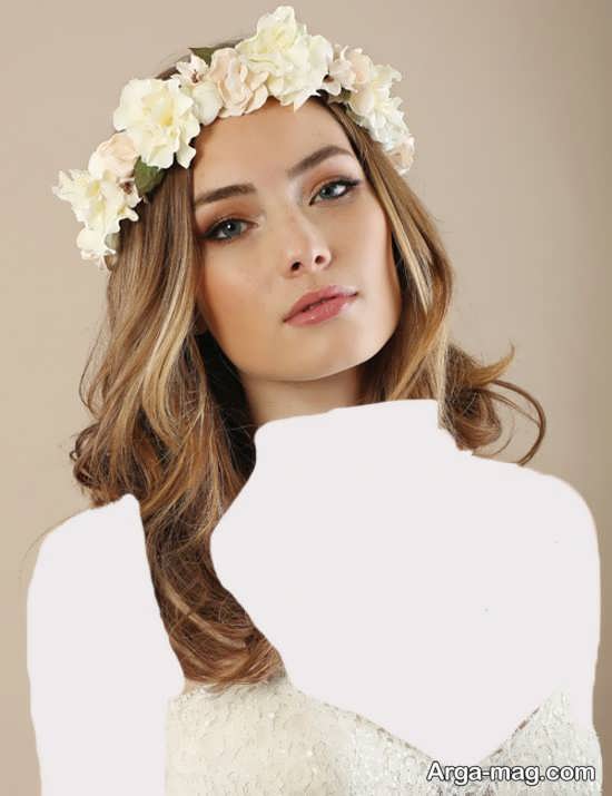 مدل تاج گل سفید عروس 