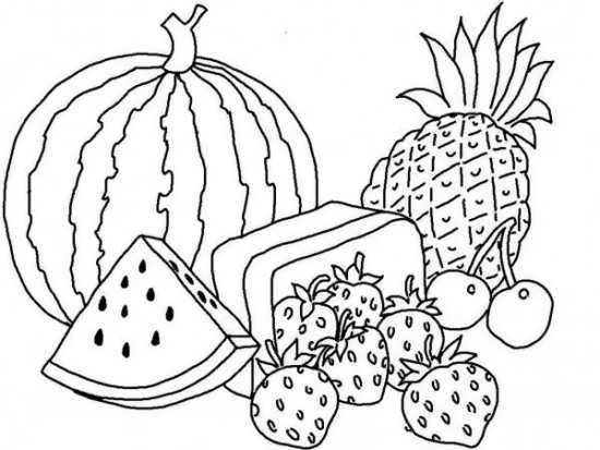 نقاشی میوه برای رنگ کردن کودکان 