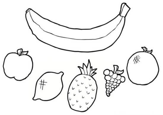 نقاشی موز و انواع میوه ها 