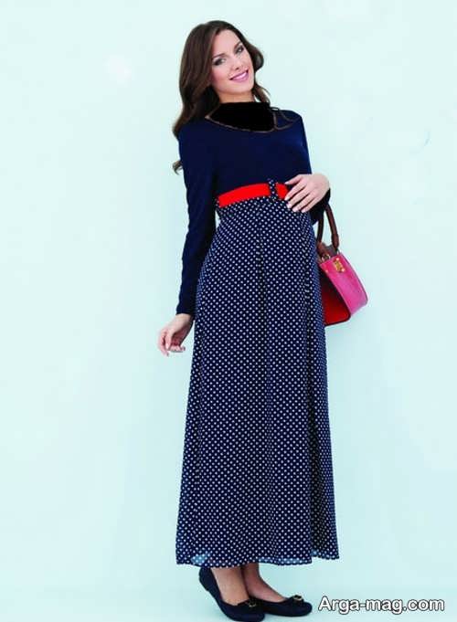 مدل لباس بارداری ایرانی طرح دار 