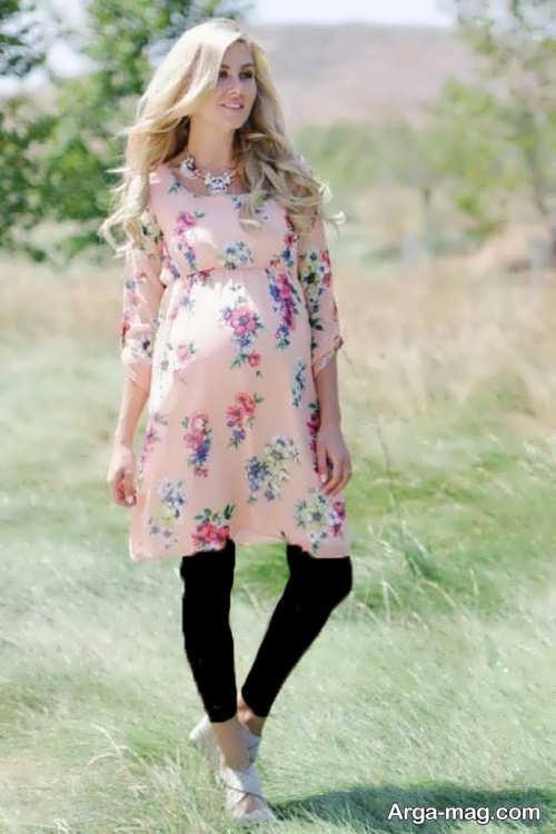 مدل لباس گلدار بارداری 