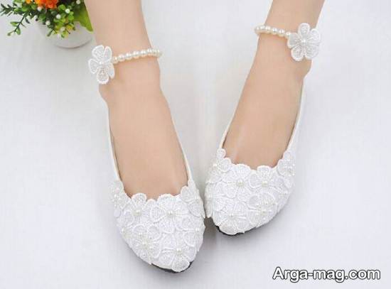مدل کفش پاشنه تخت عروس