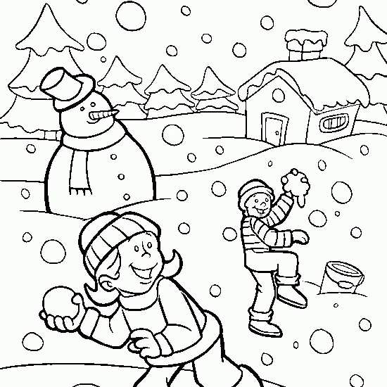 نقاشی فصل زمستان برای کودکان 