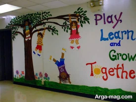 تزیین دیوار مهدکودک با نقاشی 
