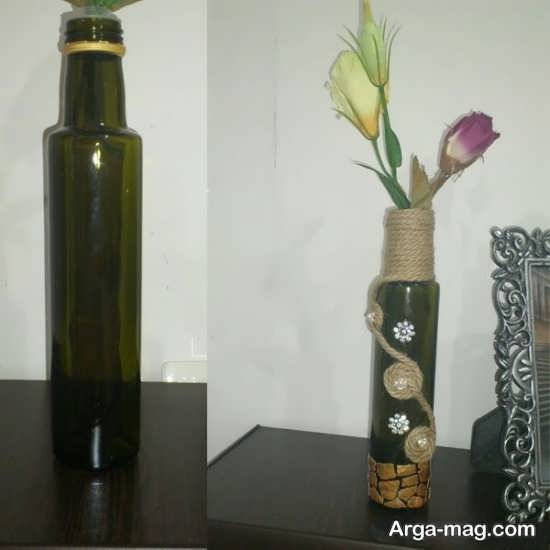 طریقه ساخت گلدان با بطری شیشه ای 