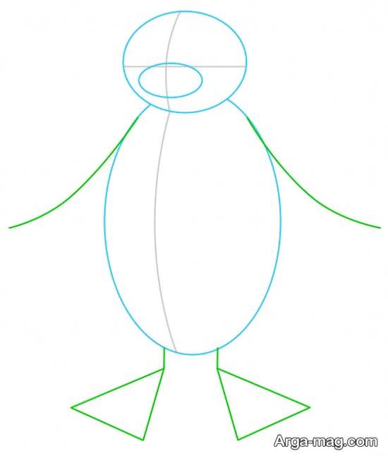 آموزش نقاشی پنگوئن کارتونی 
