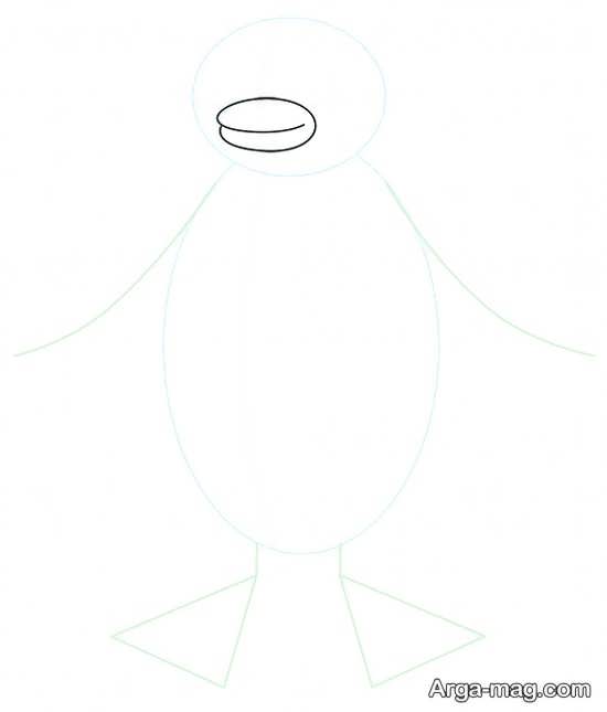 آموزش مرحله به مرحله و تصویری نقاشی پنگوئن 