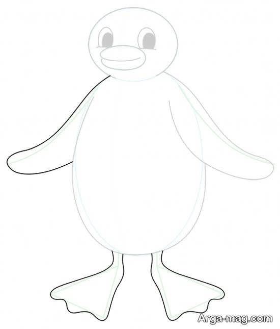 آموزش گام به گام نقاشی پنگوئن 