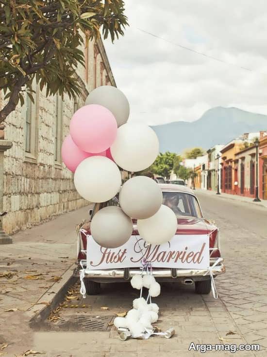 تزیین ماشین عروس با بادکنک به سبک اروپایی 