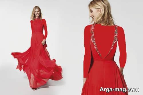 مدل لباس شب قرمز 2018 