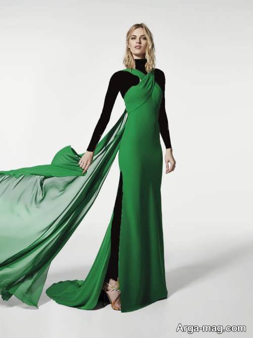 مدل لباس شب سبز 2018 