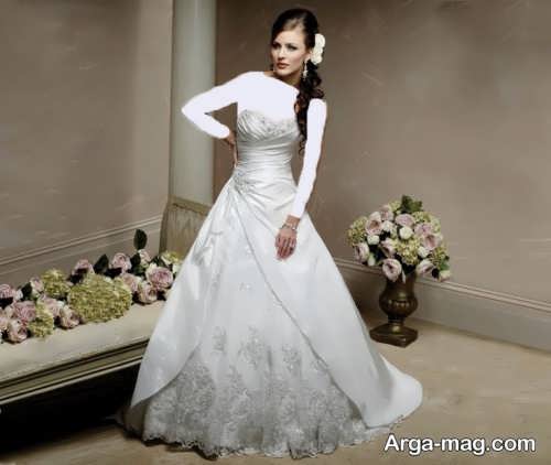 مدل لباس عروس دکلته برای افراد قد کوتاه 
