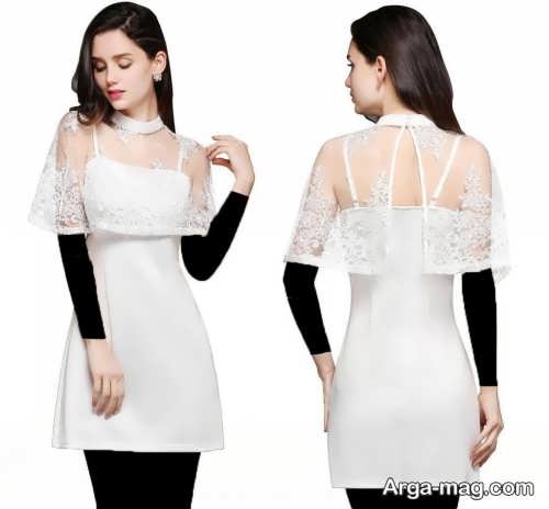 مدل لباس مجلسی سفید و ساده 2018 