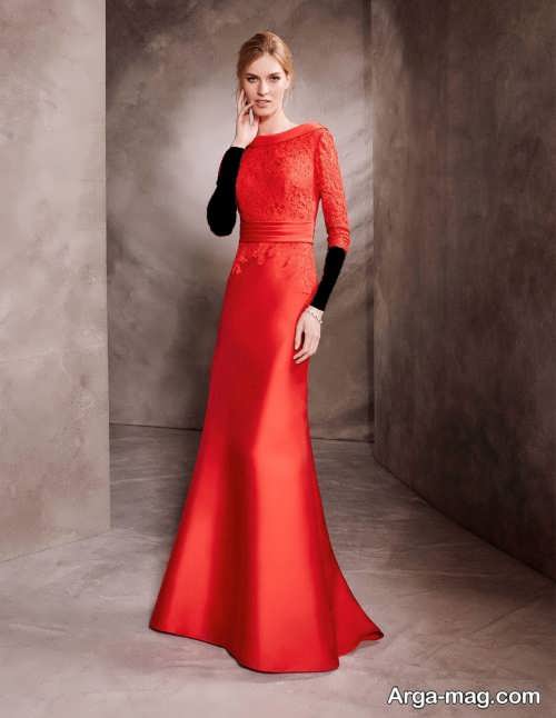 مدل لباس مجلسی پوشیده قرمز 