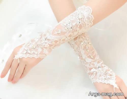 مدل دستکش بدون انگشت عروس 