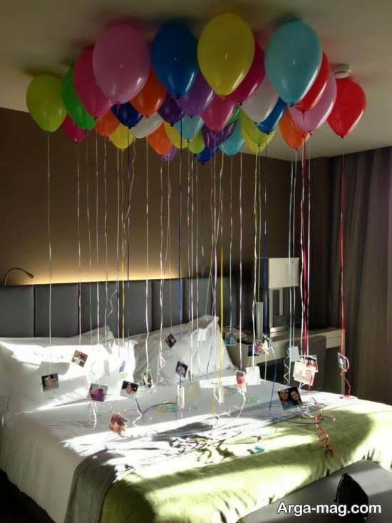 تزیین زیبا اتاق خواب با تم تولد رمانتیک