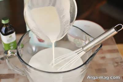 میکس خامه و شیر جهت تهیه پاناکوتا زعفرانی 
