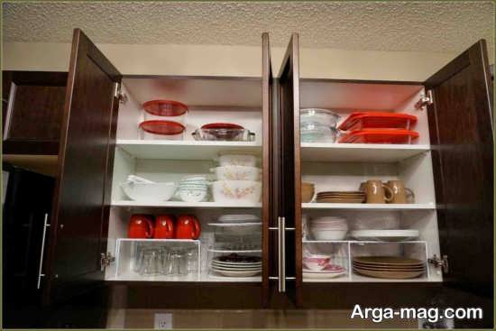 ذخیره سازی ظروف در کابینت با روش های خلاقانه