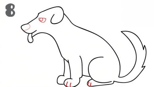 کشیدن نقاشی سگ در چند مرحله 