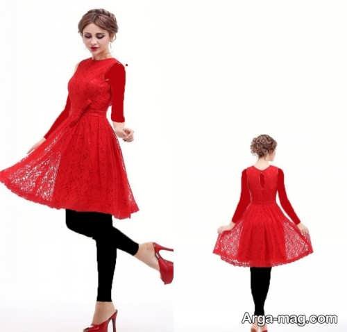 مدل لباس مجلسی قرمز دخترانه 