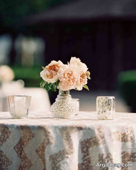 طراحی عالی میز شام عروسی با گل