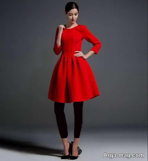لباس مجلسی قرمز و کوتاه دخترانه 