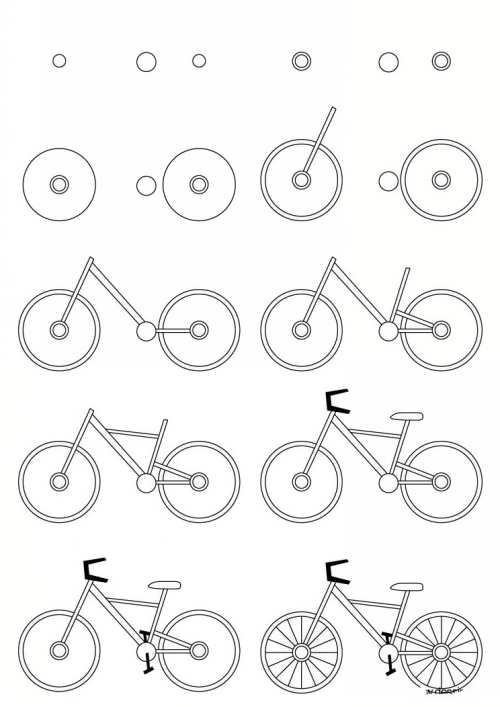 مراحل کشیدن دوچرخه 
