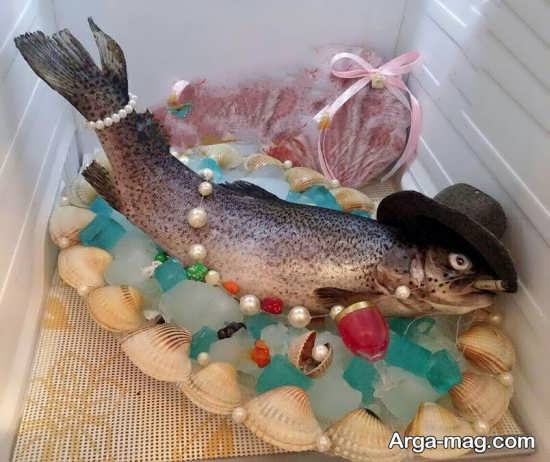 تزیین جالب ماهی یخچال عروس