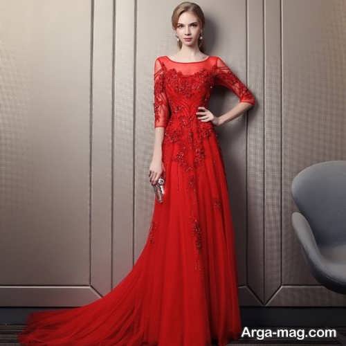 مدل لباس شب زیبا و قرمز 